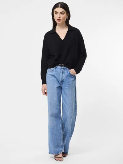 French Connection Sloane Knit Collared Pullover  Knitwear In Blue