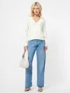 French Connection Sloane Knit Pearl Collared Sweater  Knitwear In White