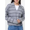 French Connection Sloane Striped Sweater In Gray