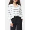 French Connection Sloane Stripe Pullover In White