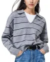 French Connection Sloane Striped Sweater In Gray