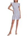 French Connection Smocked Mini Dress In Blue