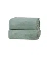 French Connection Solid Dobby 2-pc. Bath Sheet Set, 33" X 63" In Silt Green