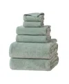 French Connection Solid Dobby 6-pc. Bath Towels Set In Silt Green
