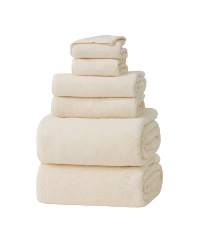 French Connection Solid Dobby 6-pc. Bath Towels Set In Whisper White