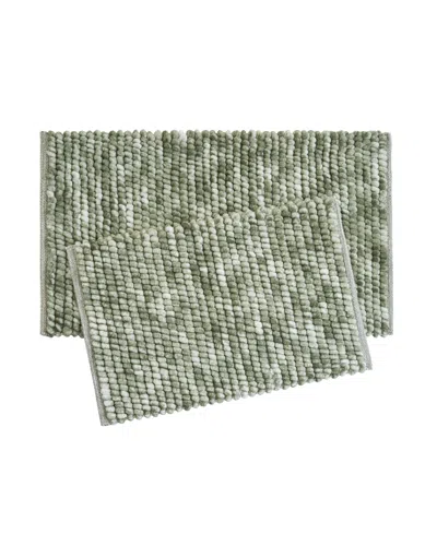 French Connection Space Dye Chunky Chenille 2-pc. Bath Rug Set In Green
