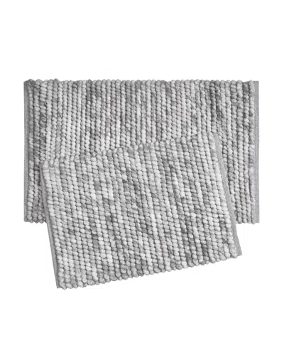 French Connection Space Dye Chunky Chenille 2-pc. Bath Rug Set In Gray
