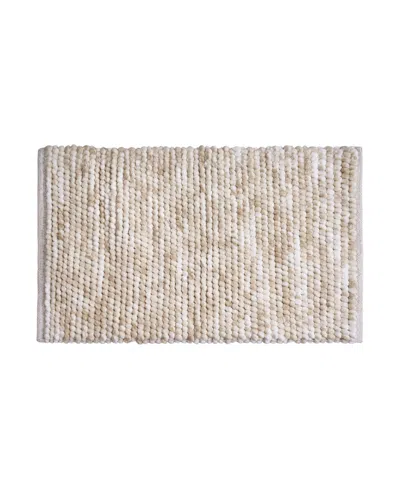 French Connection Space Dye Chunky Chenille Bath Rug, 17" X 24" In Neutral