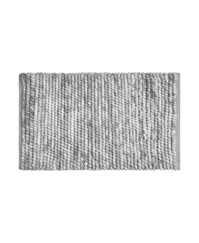 French Connection Space Dye Chunky Chenille Bath Rug, 17" X 24" In Gray