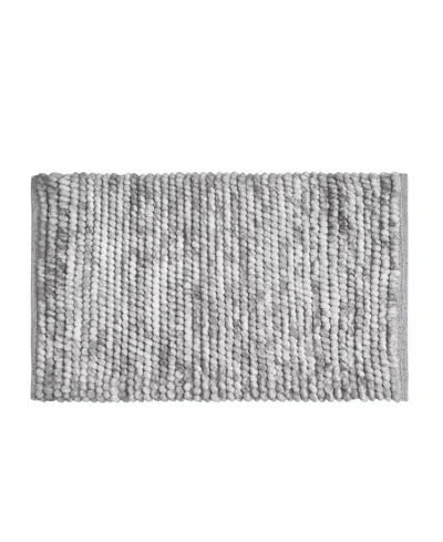 French Connection Space Dye Chunky Chenille Bath Rug, 20" X 32" In Gray