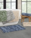 French Connection Space Dye Chunky Chenille Bath Rug In Blue