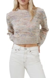 FRENCH CONNECTION SPACE DYE CROP COTTON BLEND SWEATER