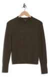 French Connection Split Cuff Crop Sweater In Green