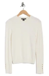 French Connection Split Cuff Crop Sweater In White