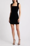 French Connection Square Neck Stretch Velvet Minidress