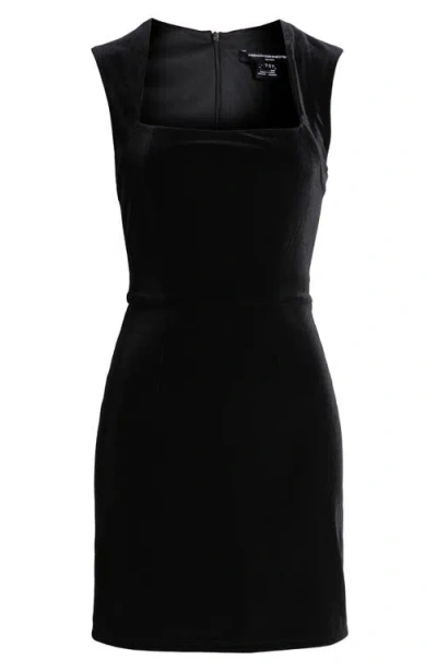 French Connection Square Neck Stretch Velvet Minidress