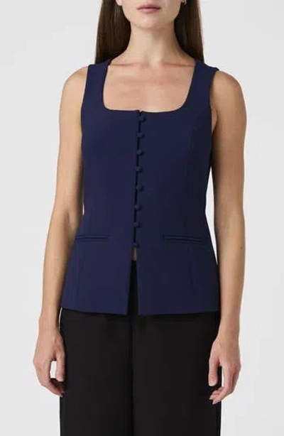 French Connection Square Neck Suiting Vest In Night