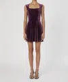 French Connection Square Neck Stretch Velvet Minidress In Multi