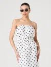 French Connection Polka Dot Strapless Peplum Top In White