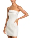 French Connection Satin Strapless Minidress In Classic Cream
