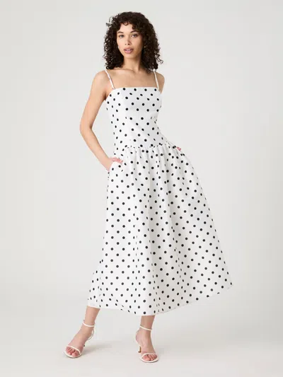 FRENCH CONNECTION STRAPPY POLKA DOT MIDI DRESS FRENCH CONNECTION DRESSES,71YRL1002
