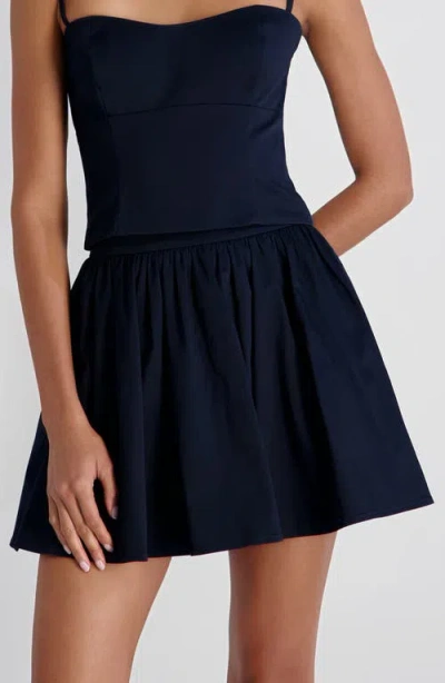 French Connection Stretch Cotton Sateen Miniskirt In Blue