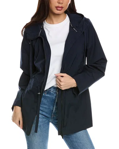 French Connection Stretch Rain Anorak In Blue