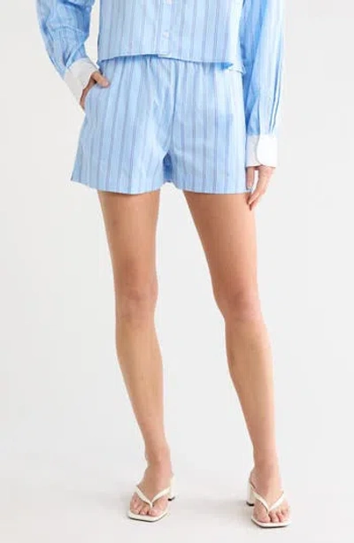 French Connection Stripe Boxer Shorts In Blue