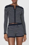 French Connection Stripe Rib Cardigan In Multi