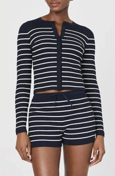 FRENCH CONNECTION FRENCH CONNECTION STRIPE RIB CARDIGAN