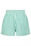 French Connection Stripe Shirting Short In Jelly Bean In Multi