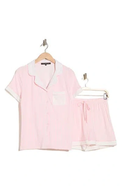 French Connection Stripe Short Pajamas In Pink