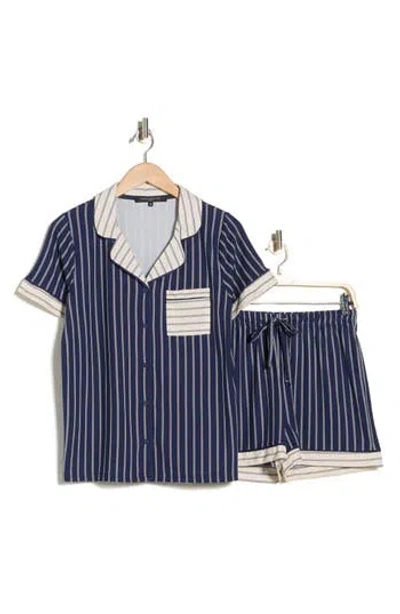 French Connection Stripe Short Pajamas In Blue