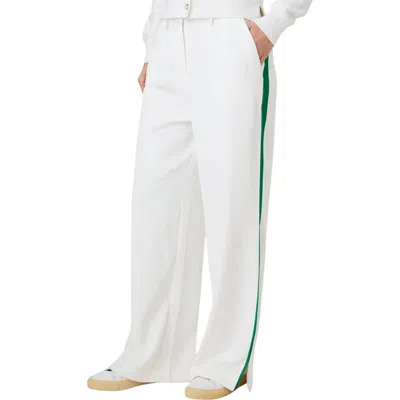 French Connection Stripe Side Pants In White