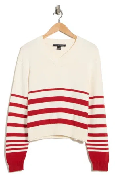 French Connection Stripe V-neck Sweater