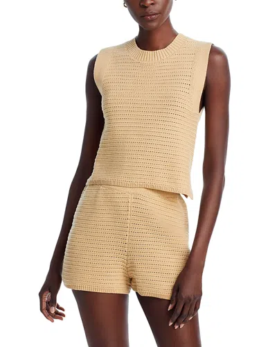 French Connection Striped Sleeveless Sweater In Biscotti