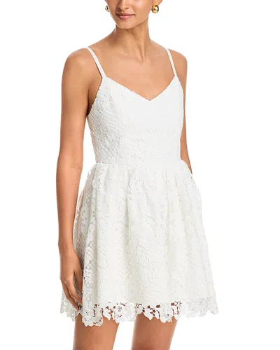 French Connection Structured Lace Ballerina Mini Dress In White