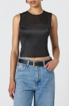 French Connection Illusion Neck Top In Black