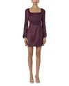 French Connection Satin Scoop Neck Mini Dress In Burgundy In Burgundy Red