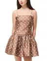 French Connection Structured Taffeta Dress In Neutral
