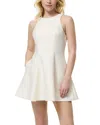 French Connection Structured Taffeta Mini Dress In Porcelain Cream In White