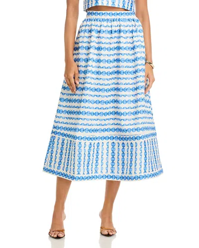 French Connection Structured Taffeta Midi Skirt In Multi