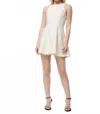 French Connection Structured Taffeta Mini Dress In Porcelain Cream In Multi