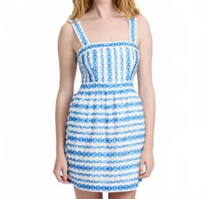 French Connection Structured Taffeta Mini Dress In True Blue In Black