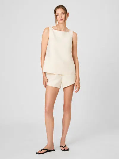 French Connection Structured Taffeta Relaxed Fit Shorts In Neutral