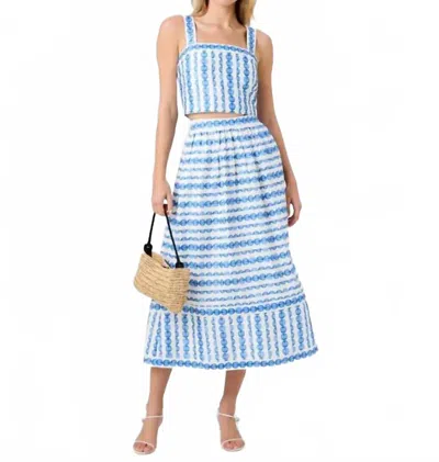 French Connection Structured Taffeta Top In True Blue
