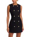 French Connection Structured Tweed Mini Dress In Black