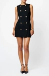 French Connection Structured Tweed Mini Dress In Black
