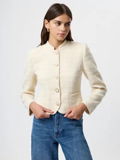 French Connection Structured Tweed Jacket In Neutral