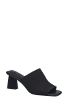 French Connection Women's Knit Styles Slip On Block Heel Sandal In Black